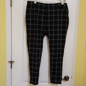 Black and white plaid pants